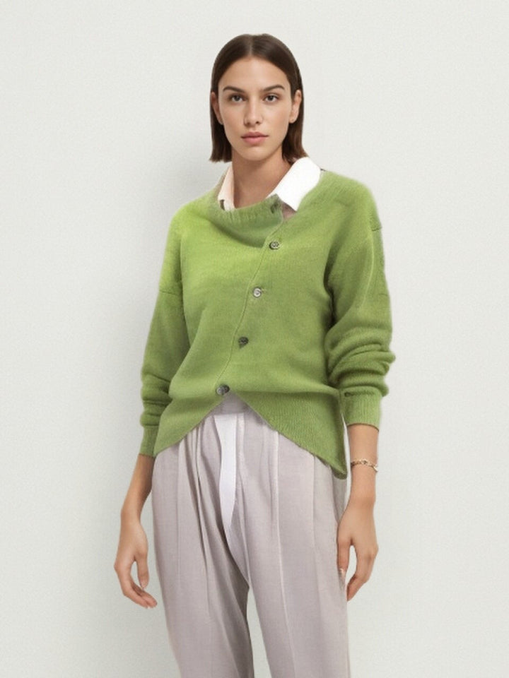 Drune | Strickjacke Weiche Wollmischung Übergroß Fit Knopfverschluss Gerippte Bündchen
