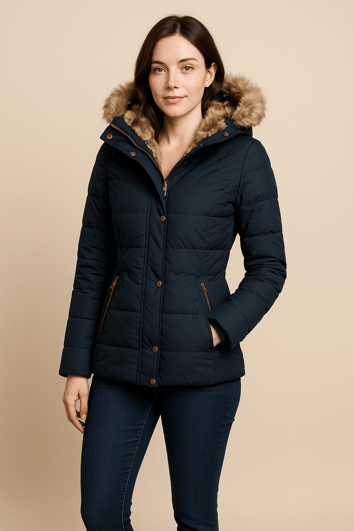 Drune | Stylische Steppjacke mit Kapuze aus Kunstpelz