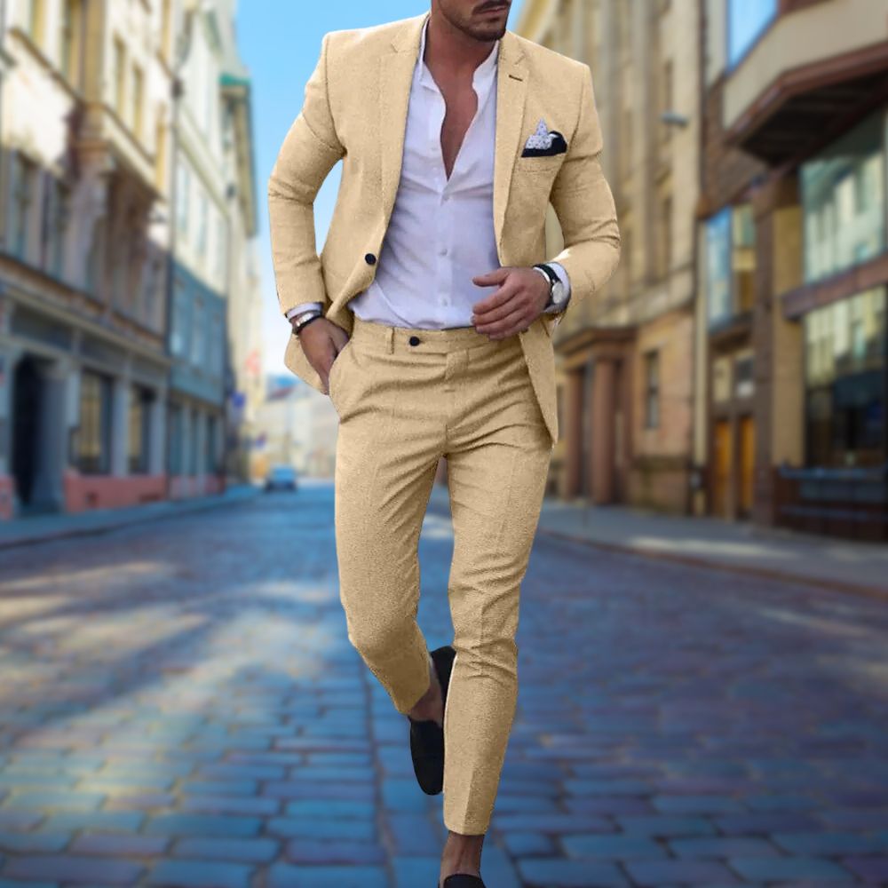 Drune | Herren Slim Fit Anzug - 2-teiliges Set mit Sakko & Hose für Business, Hochzeit & besondere Anlässe