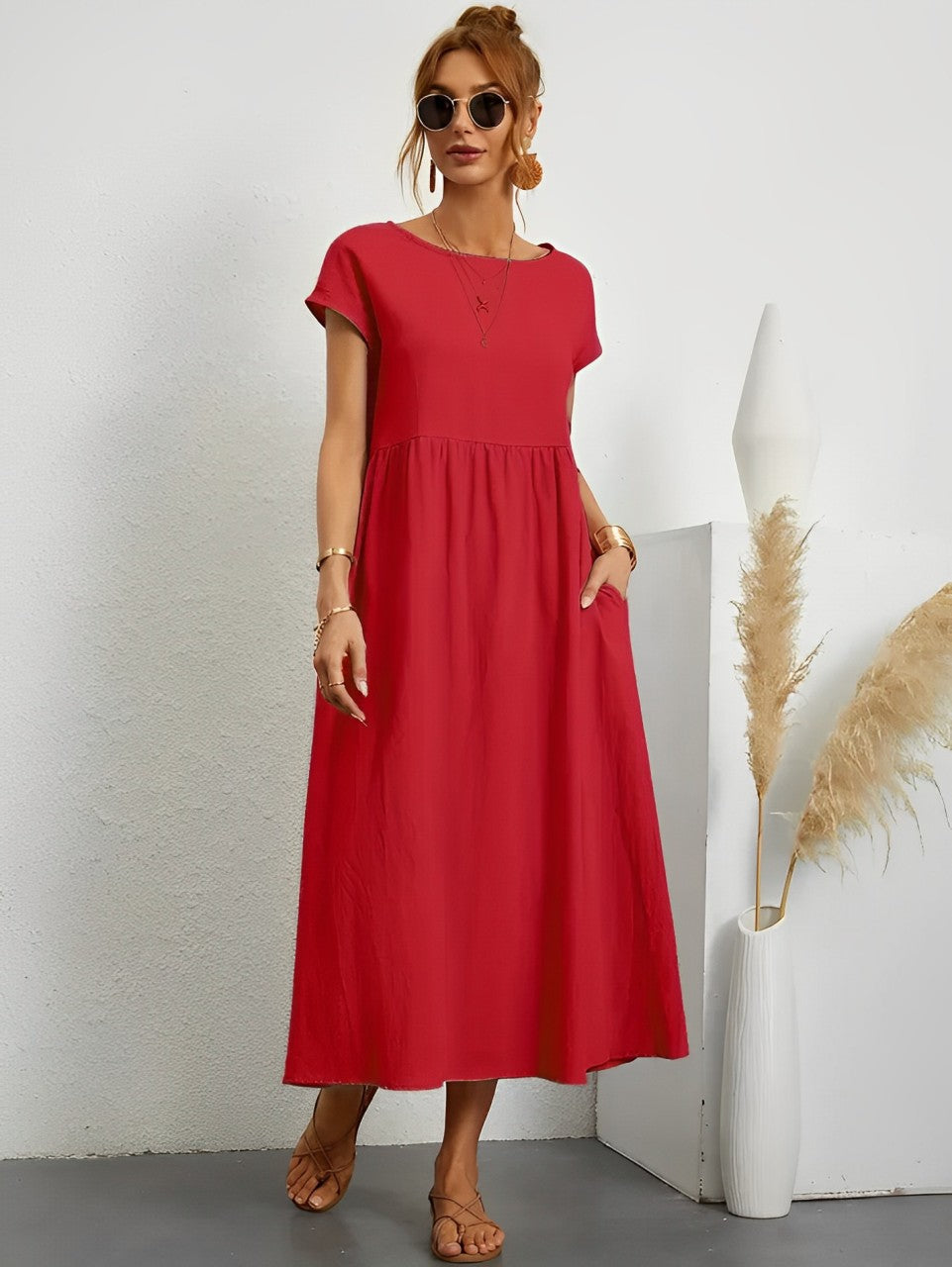 Drune | Atemberaubendes Baumwoll-Sommerkleid mit Bequemem Schnitt für Warmes Wetter