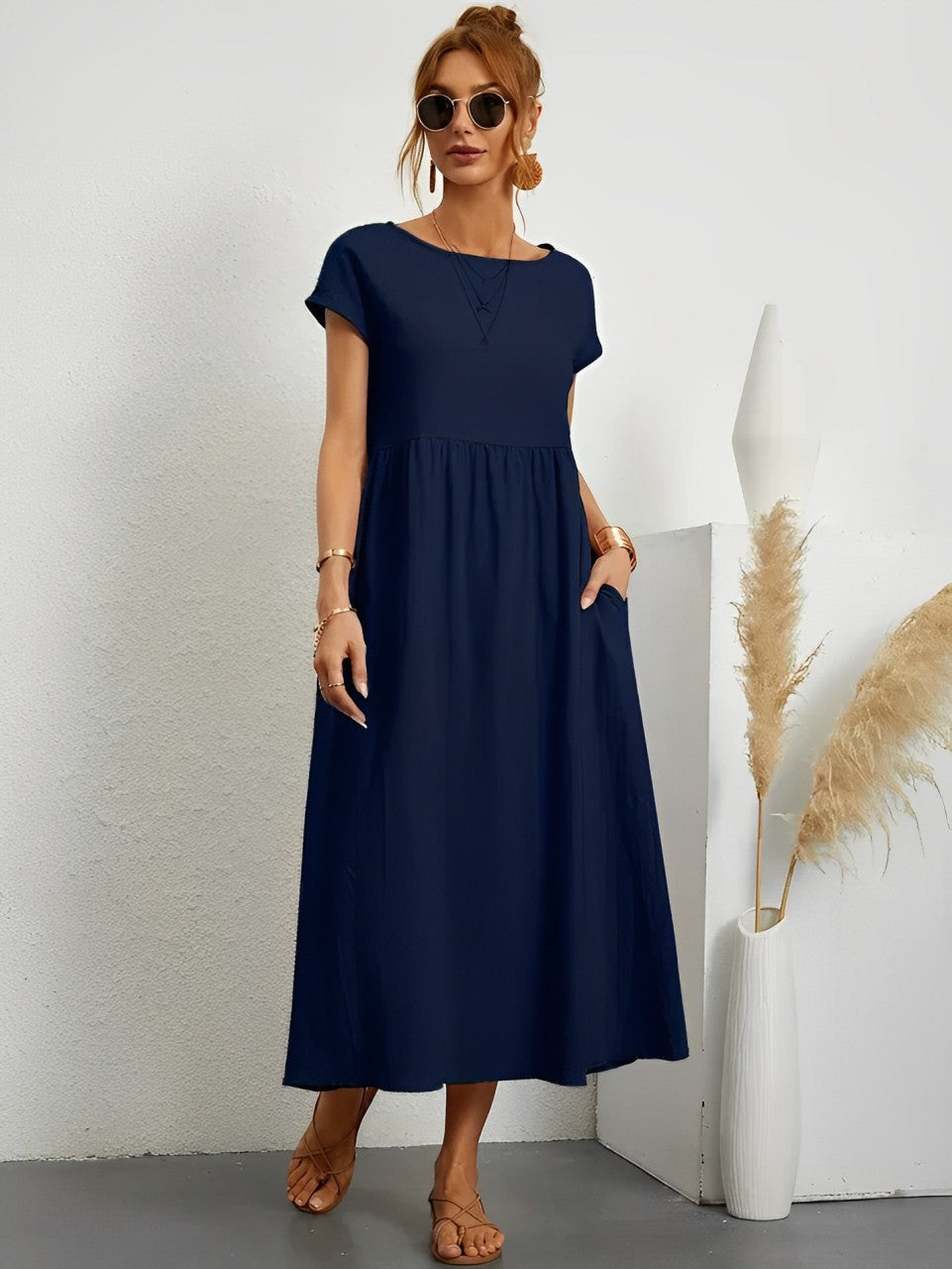 Drune | Atemberaubendes Baumwoll-Sommerkleid mit Bequemem Schnitt für Warmes Wetter