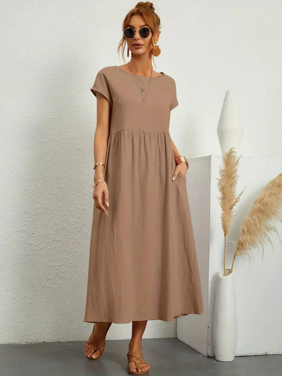 Drune | Casual Elegant Baumwolle und Leinenkleid