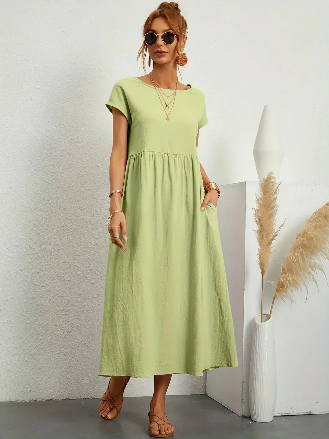 Drune | Casual Elegant Baumwolle und Leinenkleid
