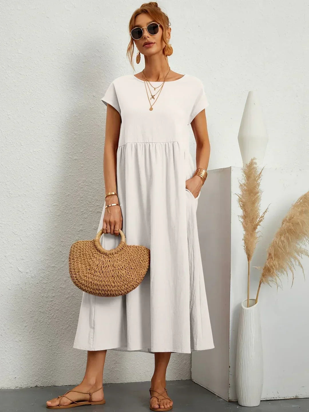 Drune | Casual Elegant Baumwolle und Leinenkleid
