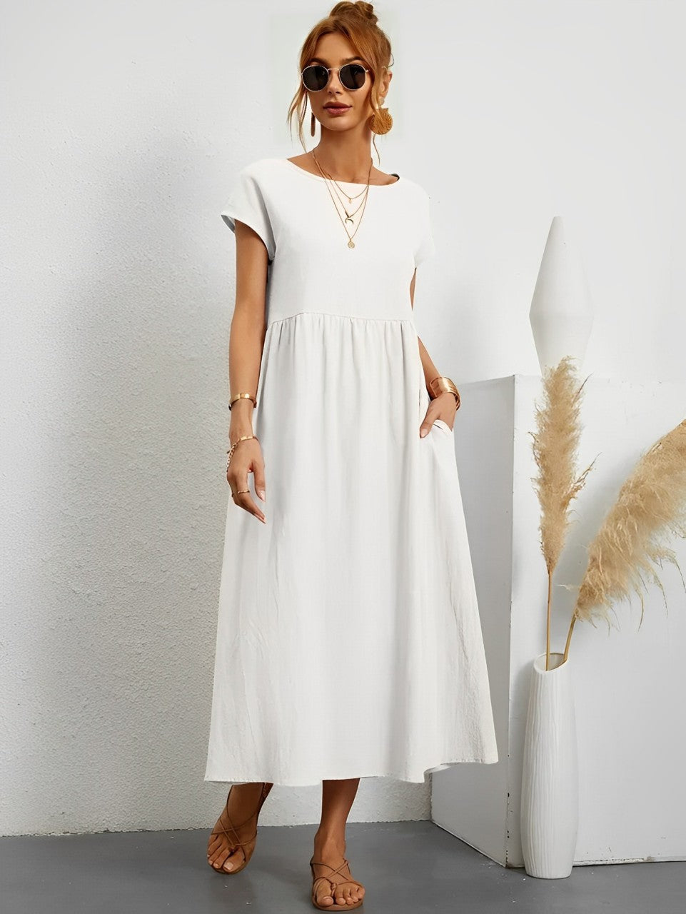 Drune | Atemberaubendes Baumwoll-Sommerkleid mit Bequemem Schnitt für Warmes Wetter