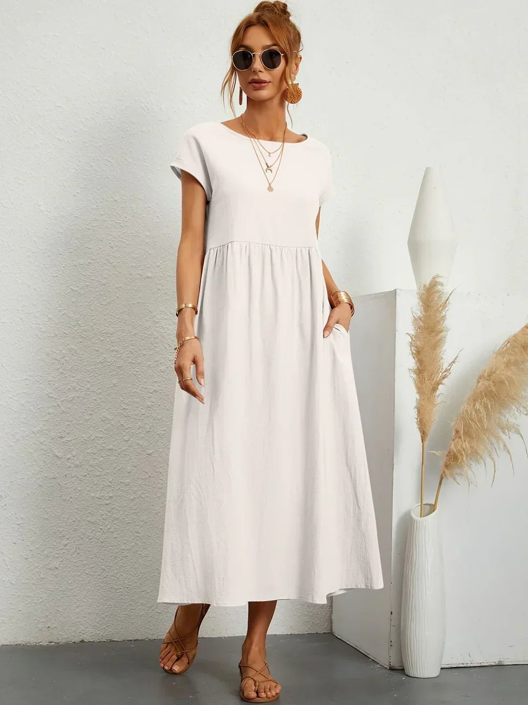 Drune | Casual Elegant Baumwolle und Leinenkleid