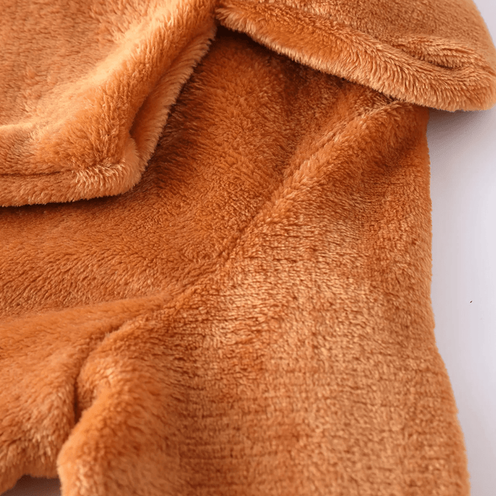 Drune | mitellanger Plüsch Wintermantel mit Reverskragen und Taschen