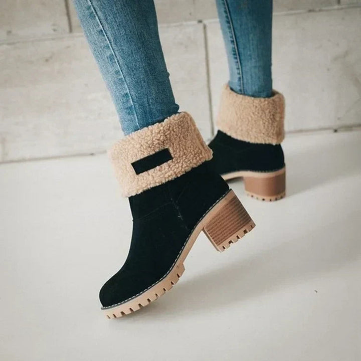 Drune | Mid-Tube Fellgefütterte Stiefel für Frauen – Stylisch, Warm, Komfort Design