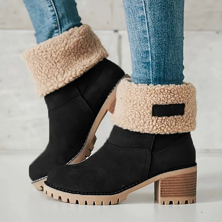 Drune | Mid-Tube Fellgefütterte Stiefel für Frauen – Stylisch, Warm, Komfort Design