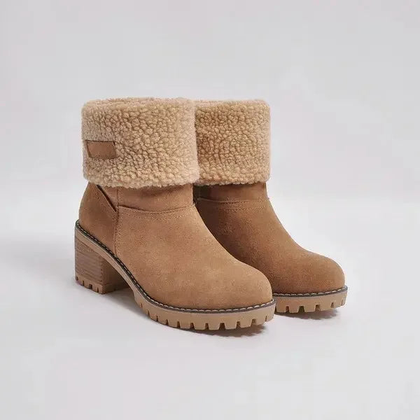 Drune | Mid-Tube Fellgefütterte Stiefel für Frauen – Stylisch, Warm, Komfort Design