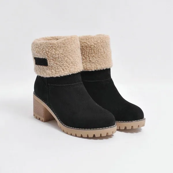 Drune | Mid-Tube Fellgefütterte Stiefel für Frauen – Stylisch, Warm, Komfort Design