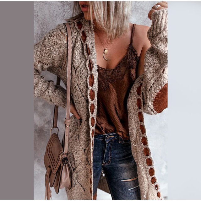 Drune - Mittellange Kapuzenpullis Strickjacke