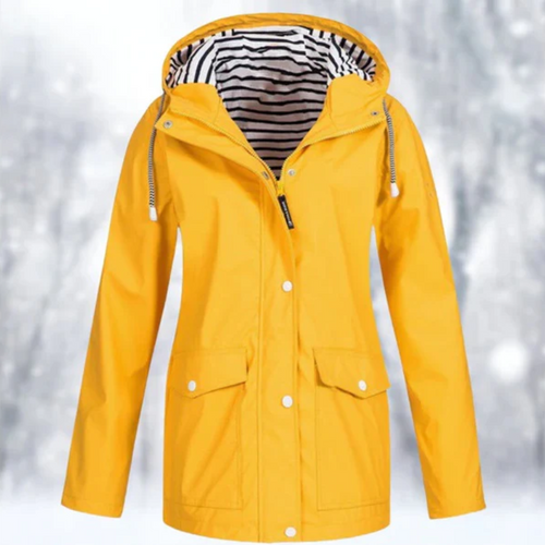Drune | Damen Frühling Winddicht Regenjacke mit Gestreiftem Futter