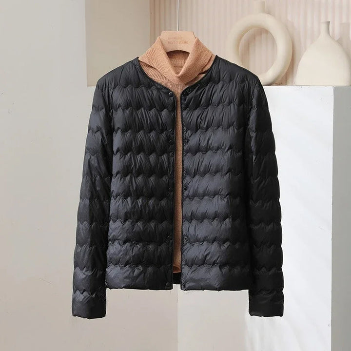 Drune | Kragenloser Stepp-Daunenjacke