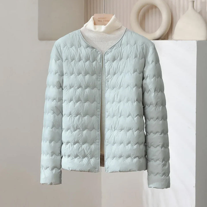 Drune | Kragenloser Stepp-Daunenjacke