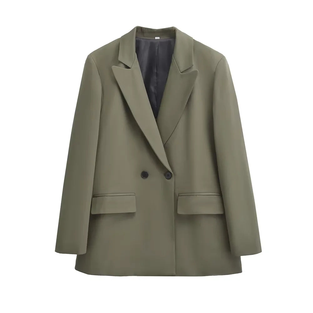 Drune | Damen Blazer - Strukturiert Mit Doppelknopfverschluss