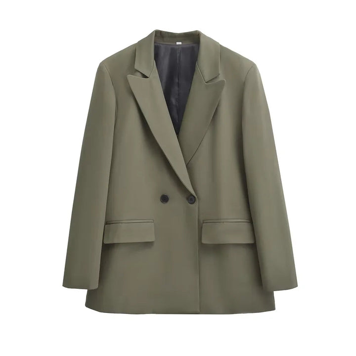 Drune | Damen Blazer - Strukturiert Mit Doppelknopfverschluss