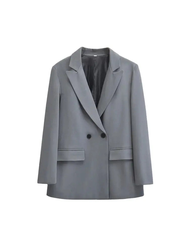 Drune | Damen Blazer - Strukturiert Mit Doppelknopfverschluss