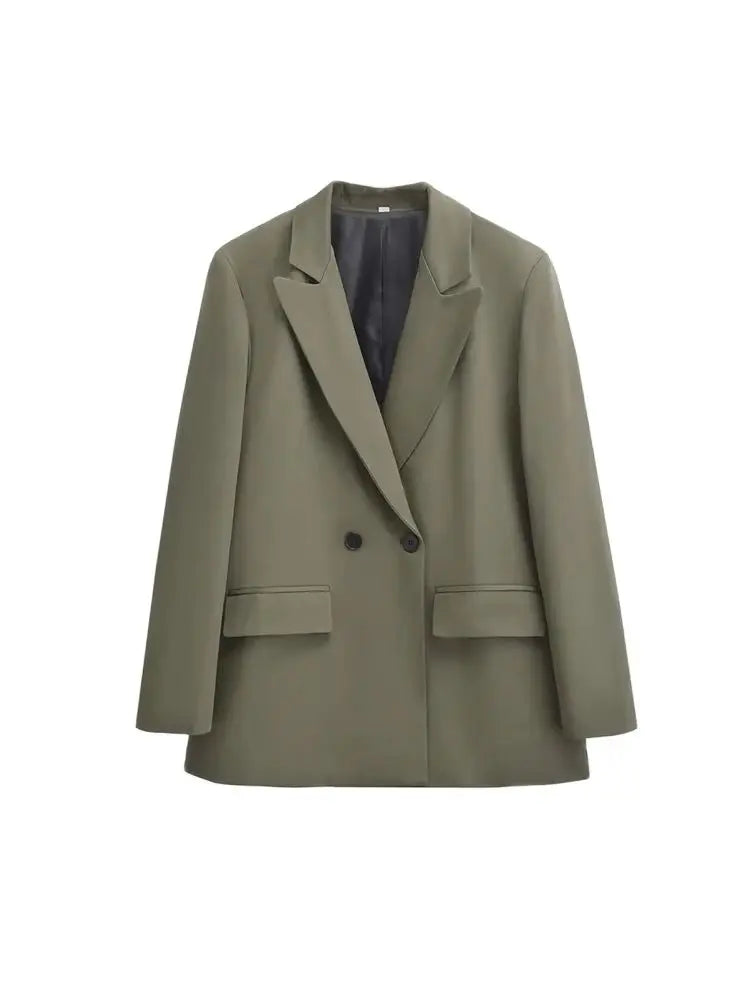 Drune | Damen Blazer - Strukturiert Mit Doppelknopfverschluss
