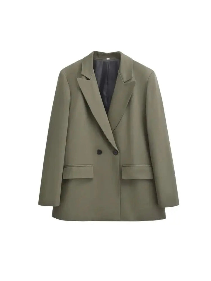Drune | Damen Blazer - Strukturiert Mit Doppelknopfverschluss