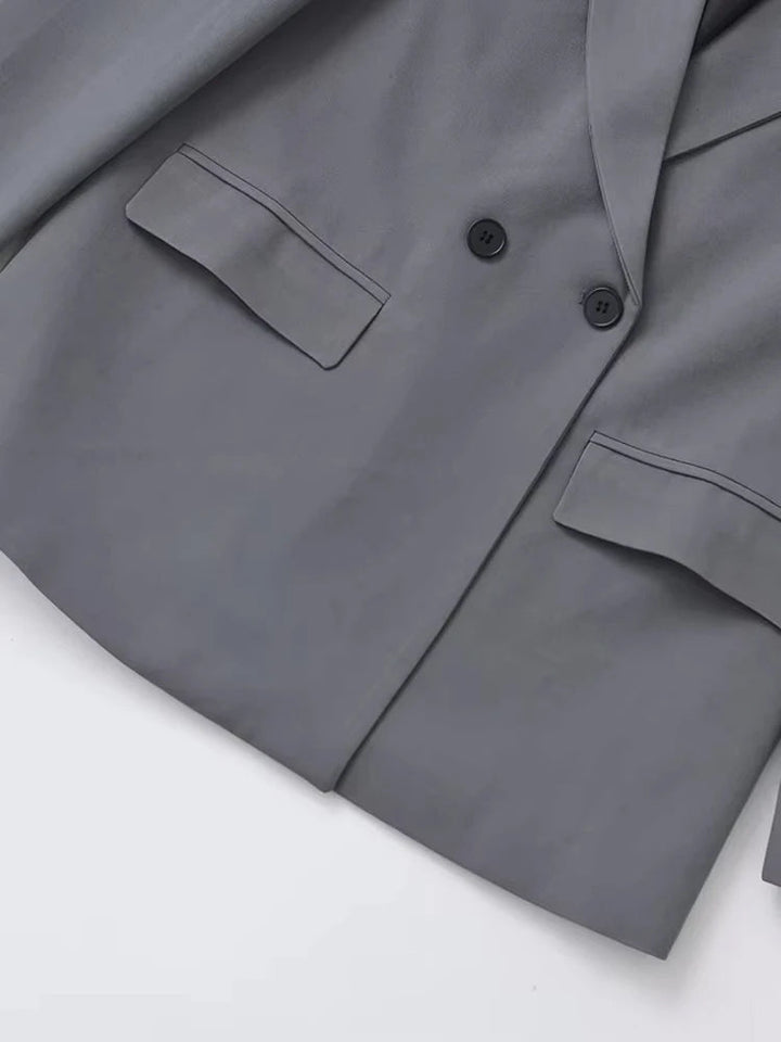 Drune | Damen Blazer - Strukturiert Mit Doppelknopfverschluss