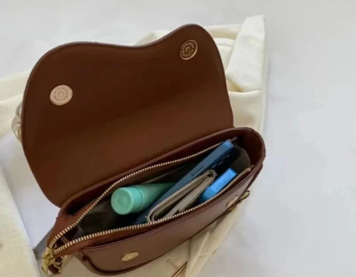 Drune - Damen Schultertasche aus PU-Leder mit breitem Riemen