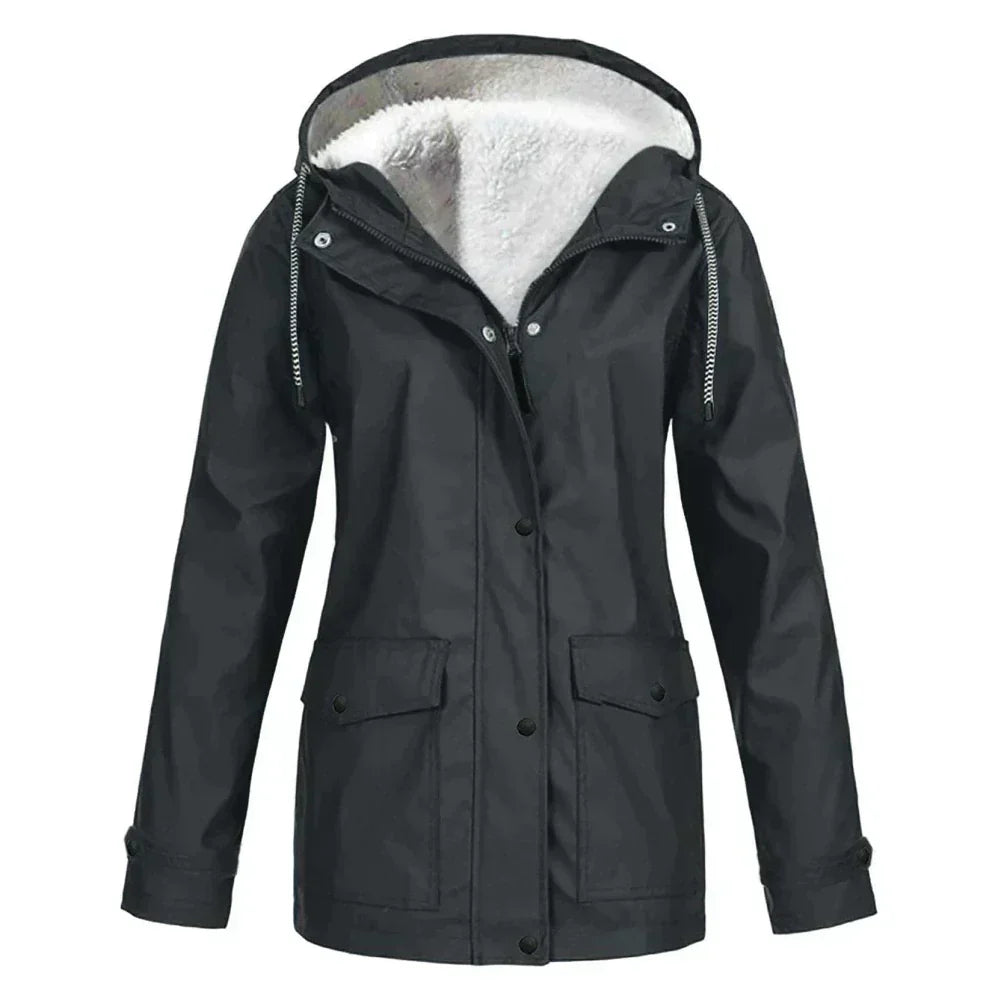 Drune | Damen Winter Gefütterte Winddichte Regenjacke