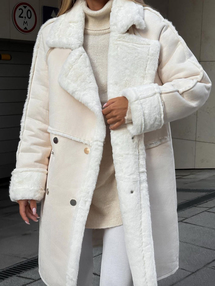 Drune | Damen Lange Winterjacke mit Reverskragen