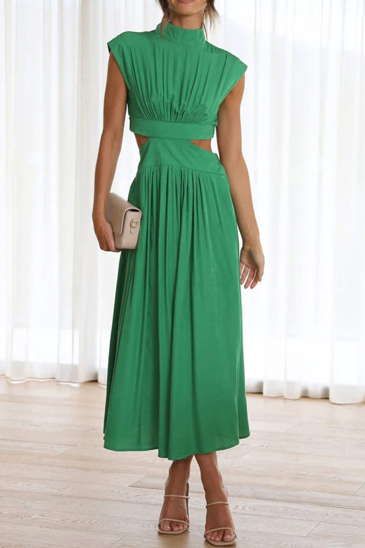 Drune | Mock Neck Cutout Midi Kleid