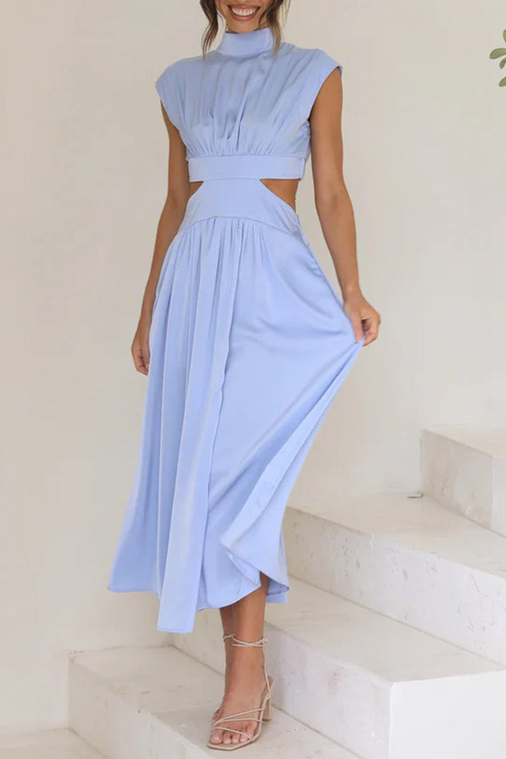 Drune | Mock Neck Cutout Midi Kleid