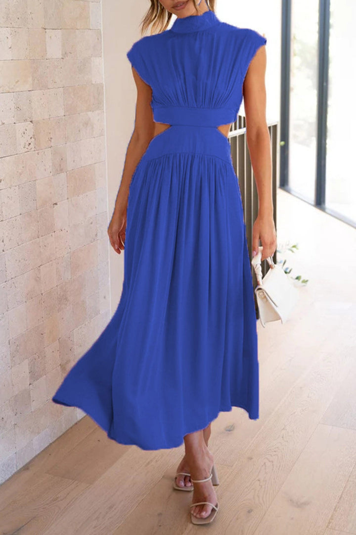 Drune | Mock Neck Cutout Midi Kleid