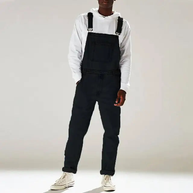 Drune | Lässige Jumpsuits aus Denim mit Verstellbaren Trägern und Taschen