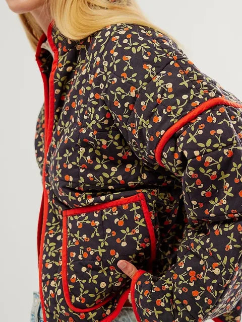Drune | Jacke Frauen Vintage Blumenmuster