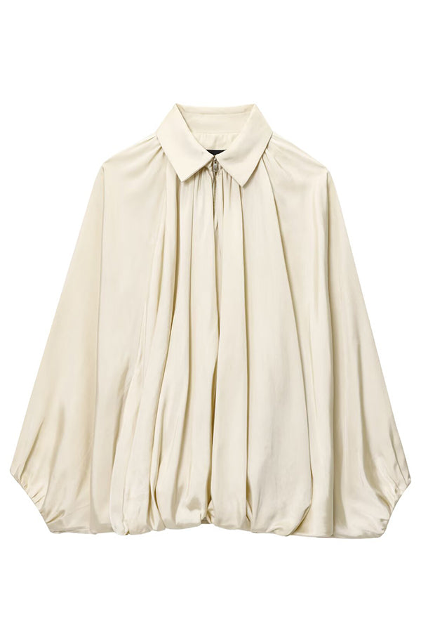 Drune | Damen Freizeitjacke mit Revers Langen Puffärmeln und Reißverschluss
