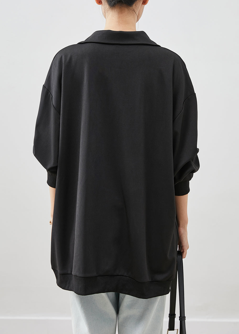Drune | Schwarze übergroße Patchwork-Baumwollmäntel