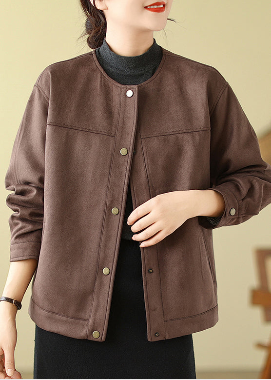 Drune | Schokoladenfarbene Übergroße Faux-Suede-Mäntel