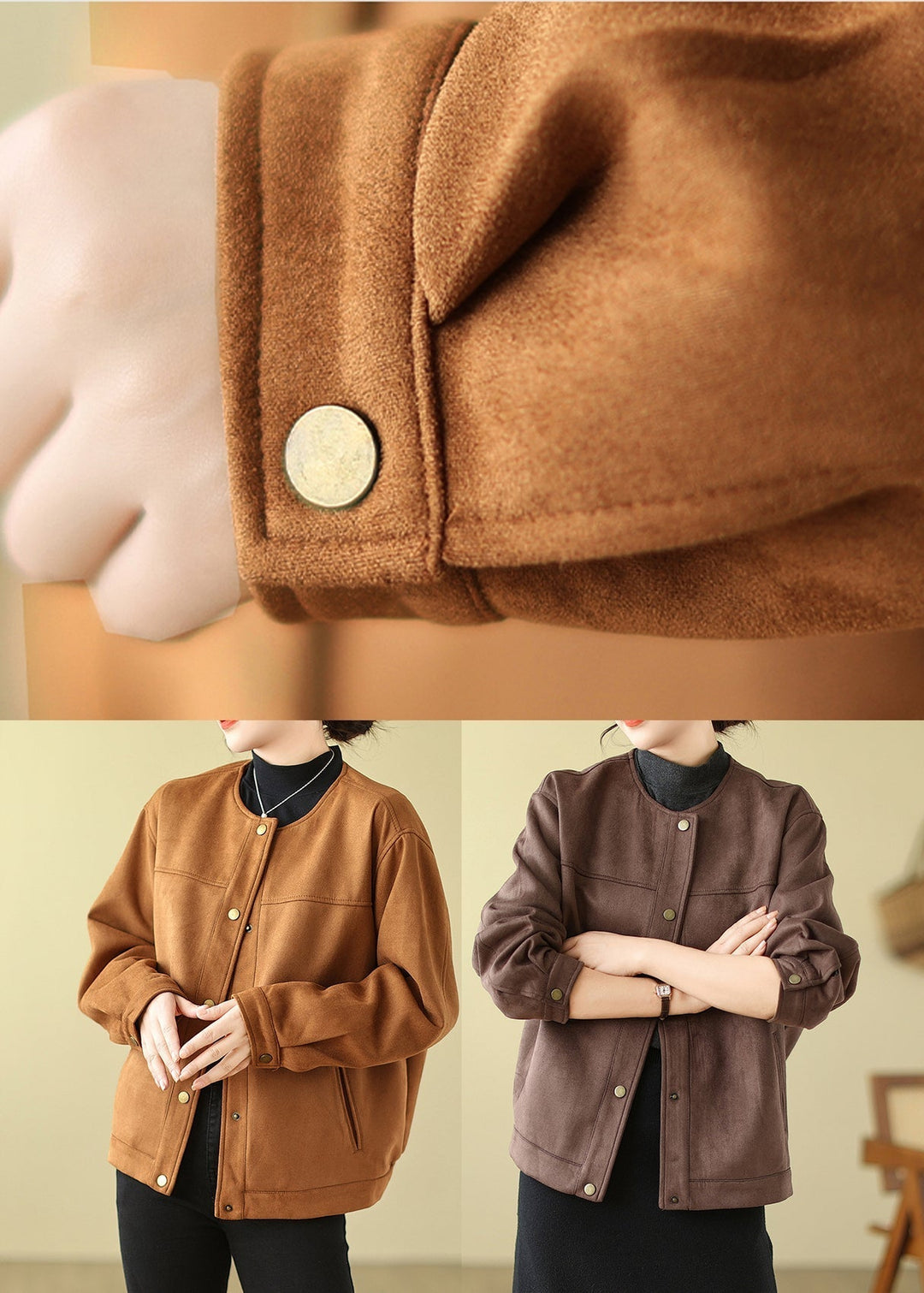 Drune | Schokoladenfarbene Übergroße Faux-Suede-Mäntel