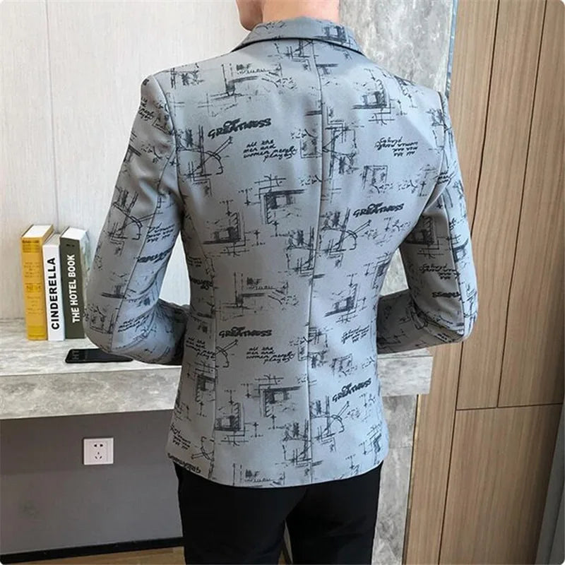 Drune | Modern Bedruckter, Lässiger Herrenblazer