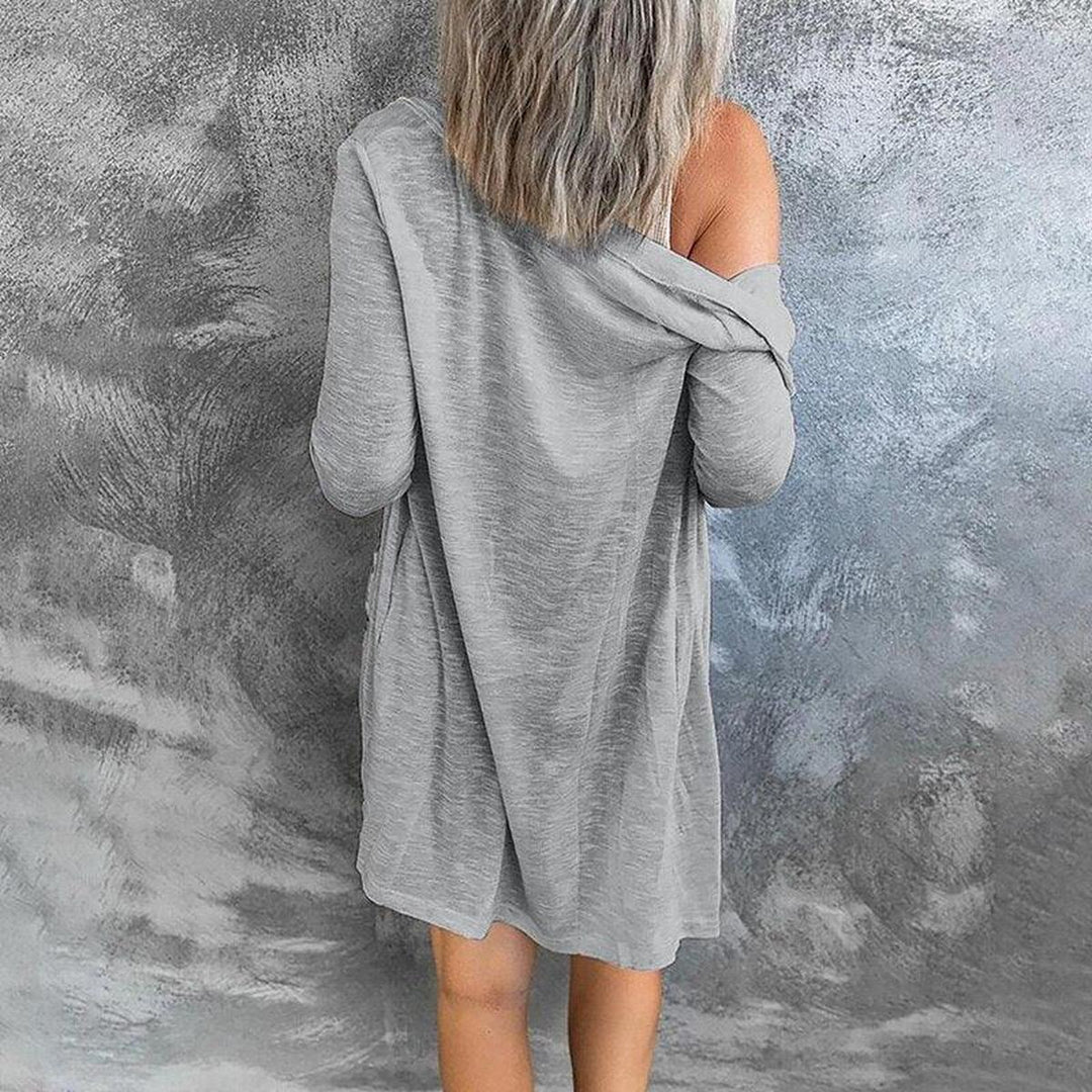 Drune | Damen Lange Strickjacke mit Knopfschluss und Langen Ärmeln