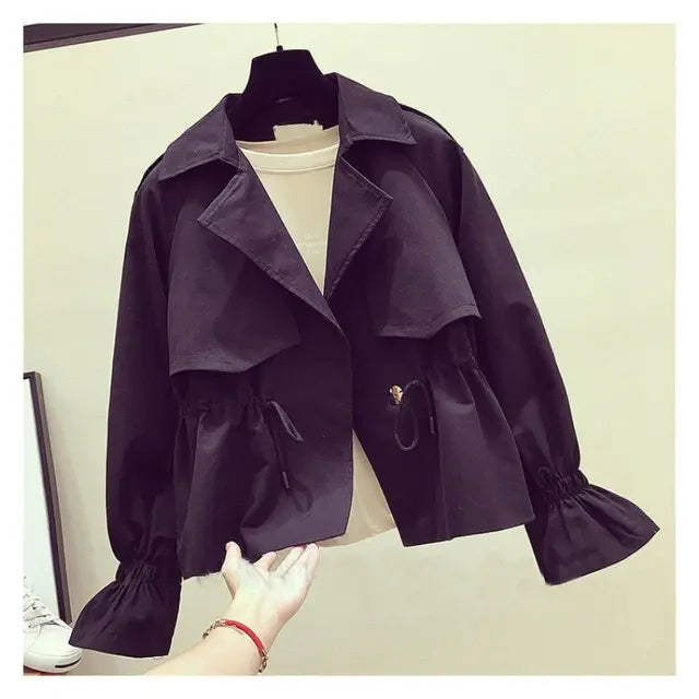 Drune - Damen schwarze taillierte Freizeitjacke für einen schicken Look
