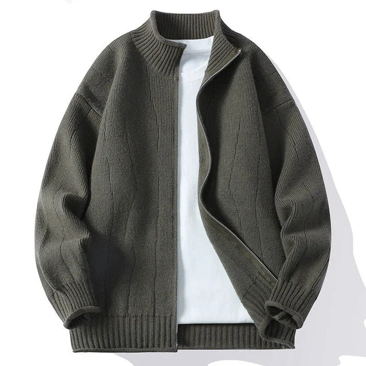 Drune | Herren Strickjacke mit Stehkragen