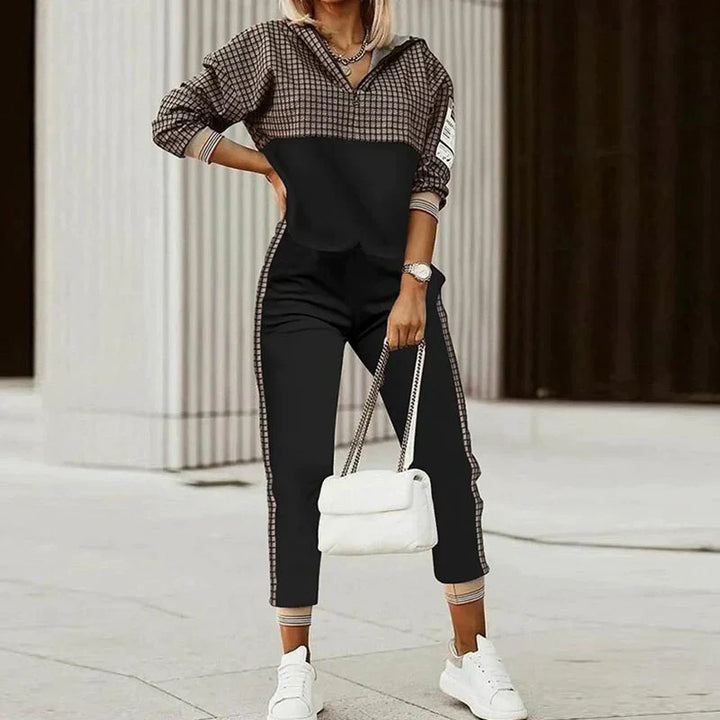 Drune | Damen Stilvoll 2 Teile Jogginganzug Set