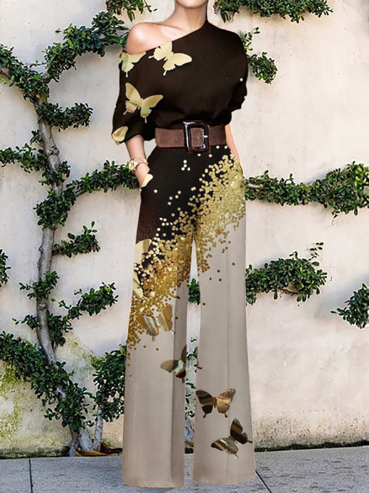 Drune | trägerloser Jumpsuit mit Blumenmuster