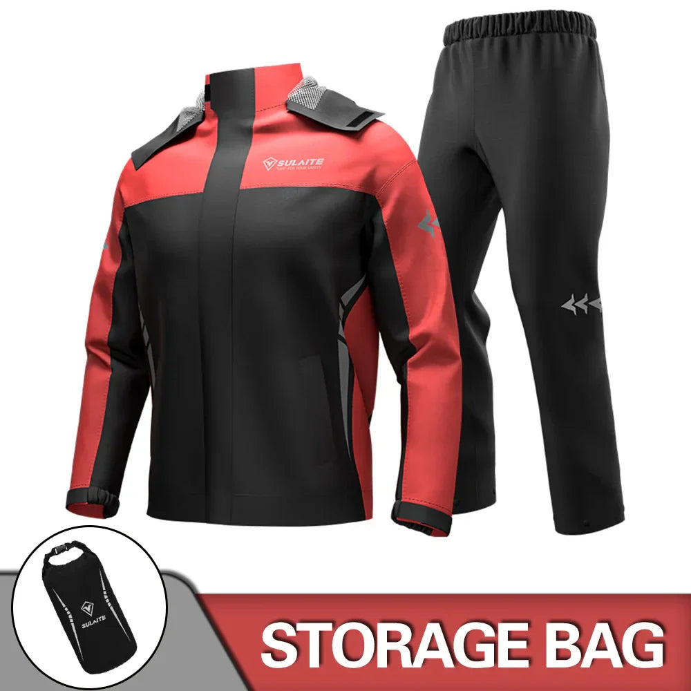 Drune | Unisex Motorrad Regenjacke wasserdicht und atmungsaktiv - Leichtes Design