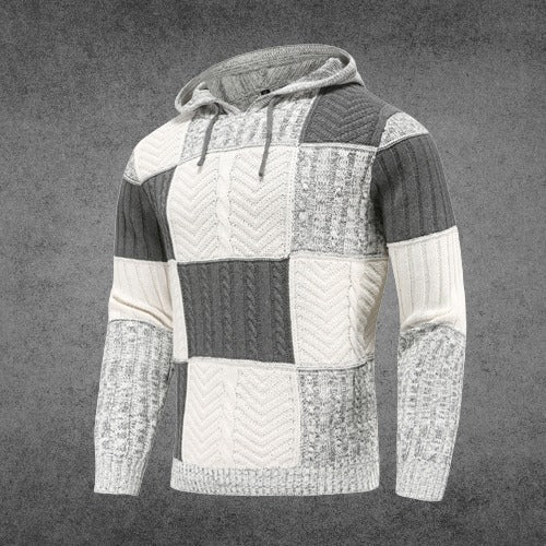 Drune | Patchwork Hoodie Baumwollmischung Einzigartiges und Bequemes Design