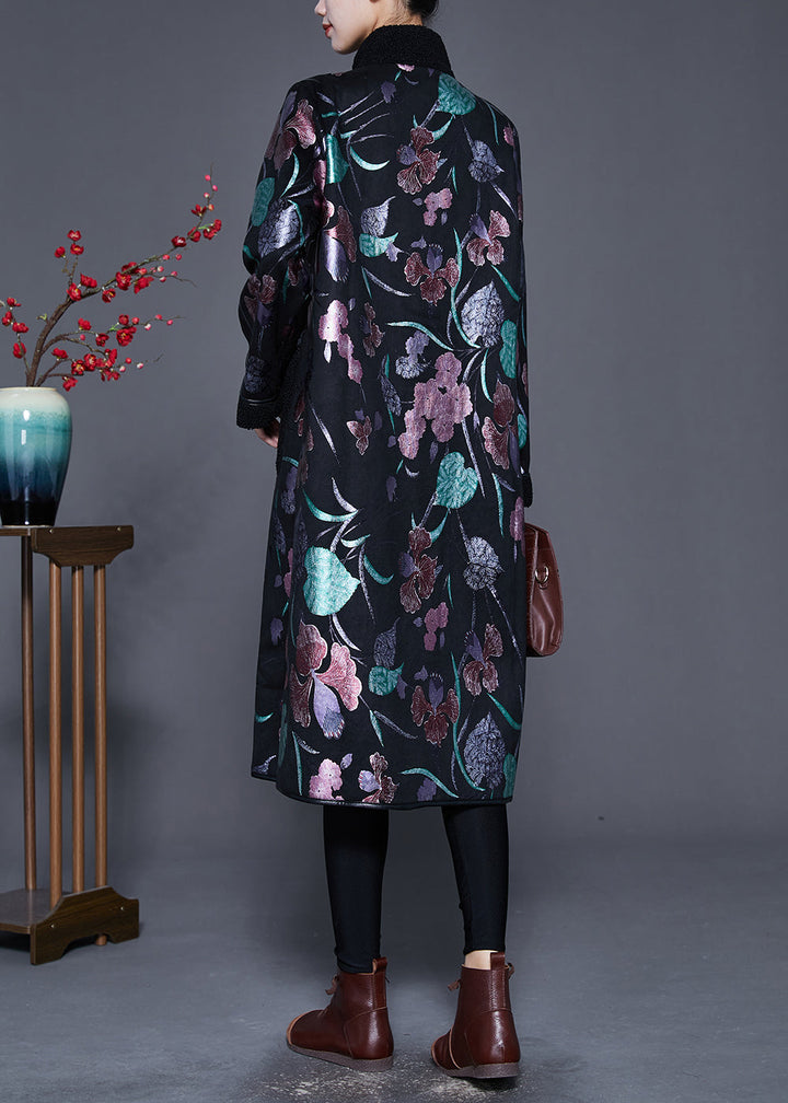 Drune | Print Fleece-Wollfutter Mäntel Stehkragen Winter