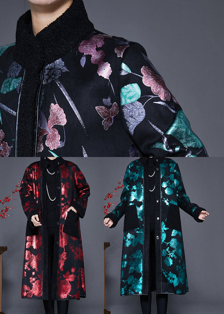 Drune | Print Fleece-Wollfutter Mäntel Stehkragen Winter