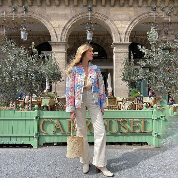 Drune | Elegante und bequeme Damen-Steppjacke mit floralem Muster