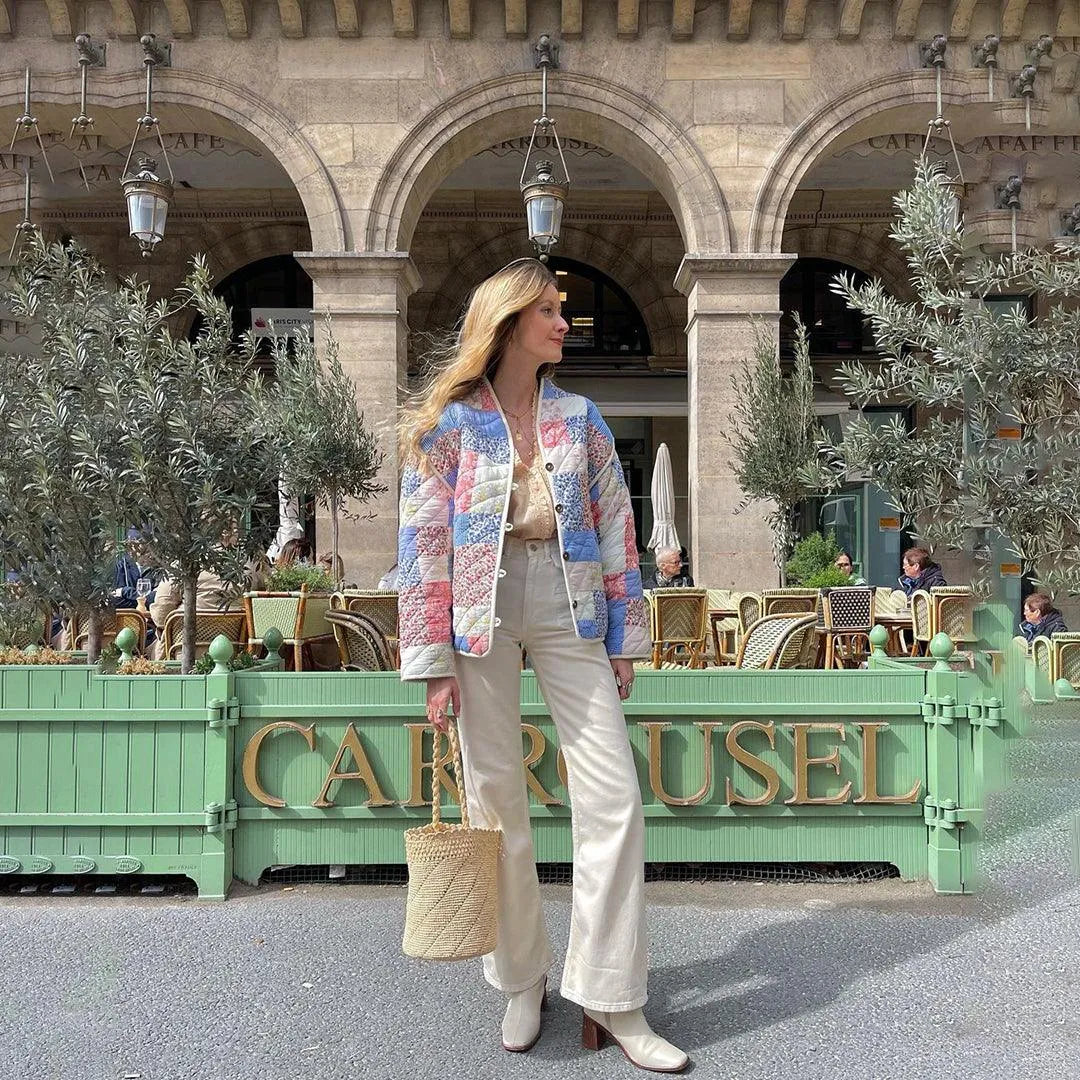 Drune | Elegante Jacke Helle Farben, Einzigartiges Design Perfekt für Frühling und Sommer