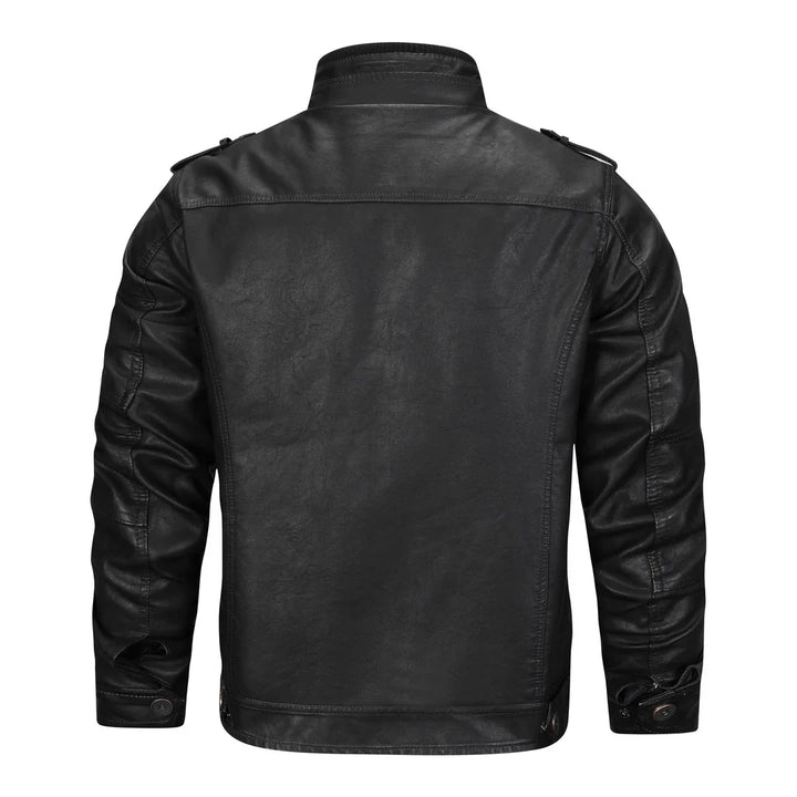 Drune | Schwarze Lederjacke mit zeitlosem Vintage-Look